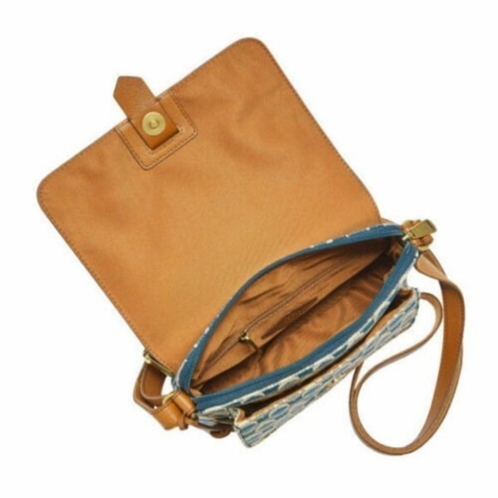 FOSSIL Kinley Ikat Small Crossbody Bag Blue Print - Picture 4 of 16